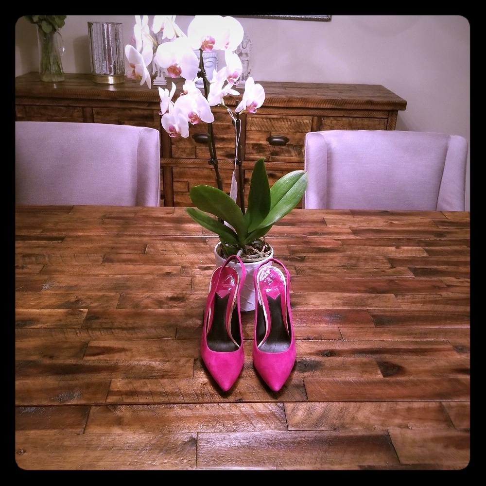 B Brian Atwood Suede Slingback Pumps 8.5